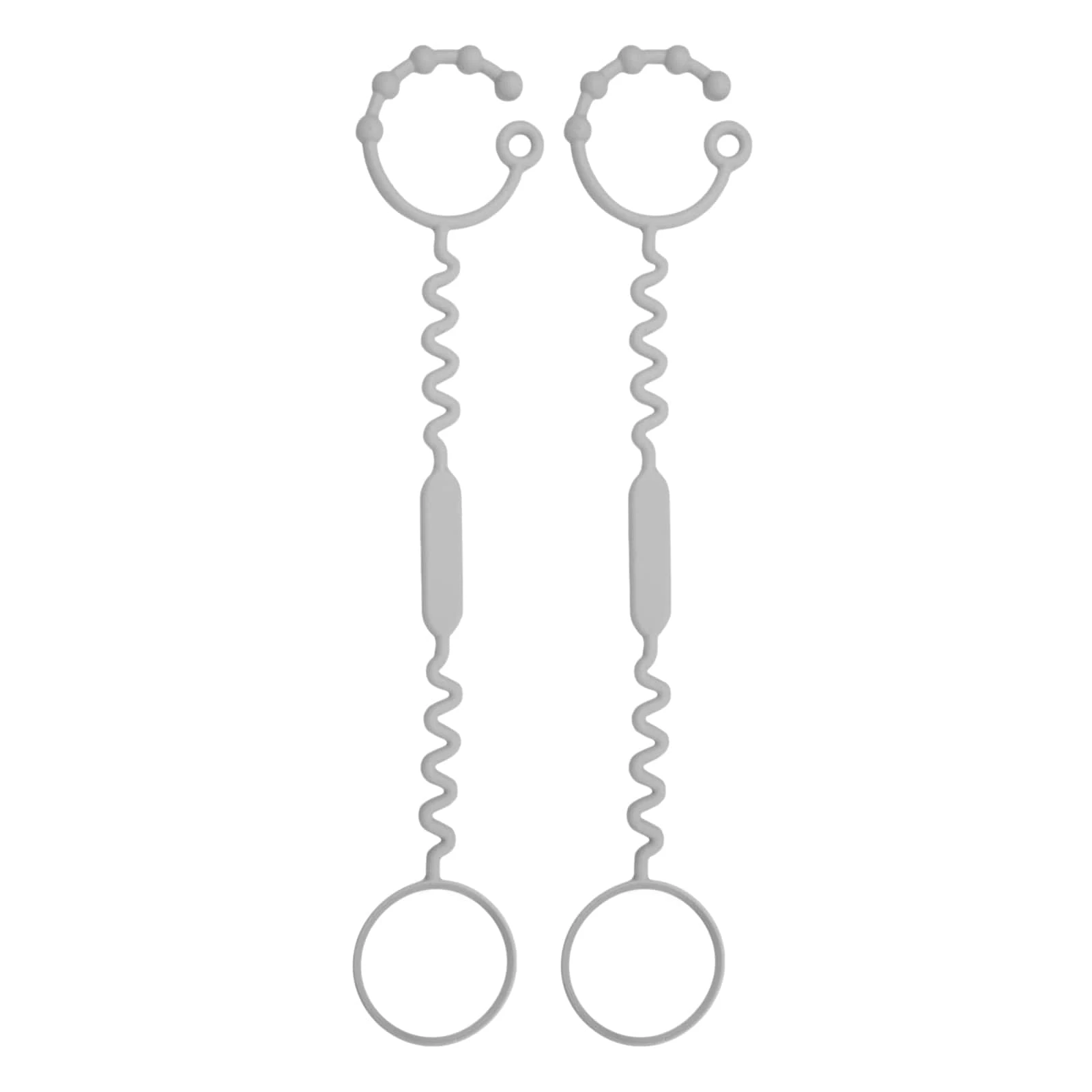 2入組寶寶奶瓶固定帶,矽膠瓶頸繩,適用於嬰兒手推車、高腳椅、汽車座椅 - 深灰色 - 查看 1