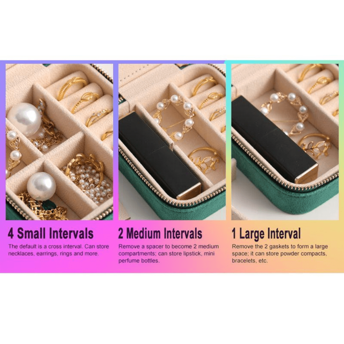 Portable Plush Jewelry Box For Earrings, Necklaces And Other