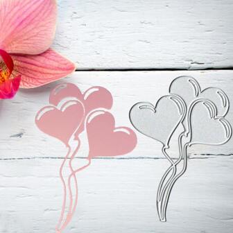 Heart-Shaped Balloon Metal Cutting Dies For Scrapbooking, Album Embossing, Diy Greeting Cards And Birthday Decoration