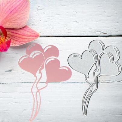 Heart-Shaped Balloon Metal Cutting Dies For Scrapbooking, Album Embossing, Diy Greeting Cards And Birthday Decoration