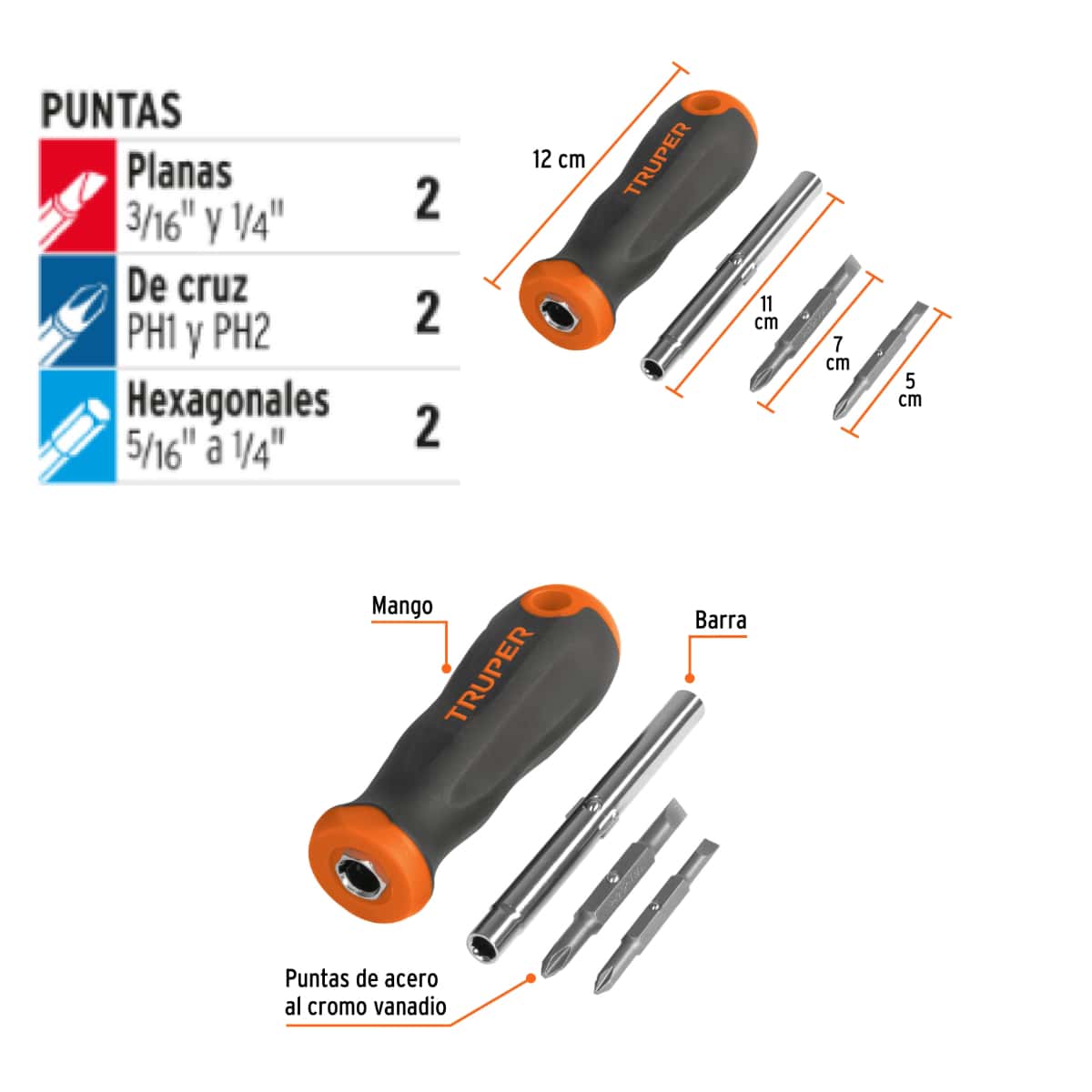Screwdriver With 2 Double Tips And Bar With 2 Hexagonal Boxes | SHEIN USA