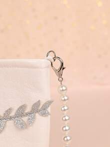 Metoo Tiramitu 1只精美的葉子裝飾pu皮革磁扣優雅肩袋,適合女孩們在派對上使用 - 白色 - 查看 6