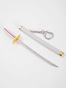 1pc Creative Sword Keychain With Movable Blade & Sheath, Keyring & Novelty Gift - Multicolor - View 4