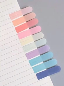 200pcs Morandi Color Flipchart Classification Sticky Note Book Label Sticky Note Sticker Index Sticker, Pet Material, 1pc Cardstock With 10 Colors Stickers, 1 Color Sticker With 20 Small Index Sticker - Multicolor - View 3