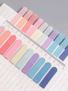 200pcs Morandi Color Flipchart Classification Sticky Note Book Label Sticky Note Sticker Index Sticker, Pet Material, 1pc Cardstock With 10 Colors Stickers, 1 Color Sticker With 20 Small Index Sticker - Multicolor - View 2