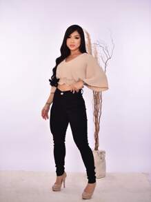 Women Jeans - 黑色 - 查看 6