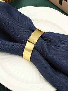 1 Peça Anel De Guardanapo , Elegante Tabela Decoração Para Hotel , Casamento , Banquete - Dourado - Visão 1