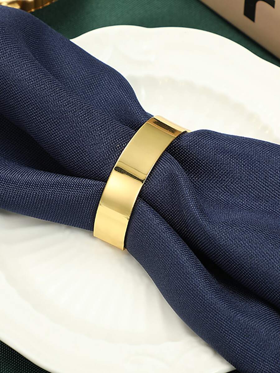 1 Peça Anel De Guardanapo , Elegante Tabela Decoração Para Hotel , Casamento , Banquete - Dourado - Visão 1