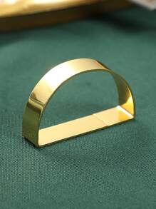 1 Peça Anel De Guardanapo , Elegante Tabela Decoração Para Hotel , Casamento , Banquete - Dourado - Visão 2
