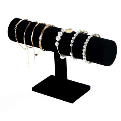 1pc T-Shaped Jewelry Display Rack, Black Bracelet Storage Rack For Household Valentine Day Sun Travel Cool