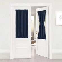 NICETOWN French Door Curtains for Living Room - with Adjustable Tie-Back Blackout Patio Door/Glass Door Window Curtain Panel for Privacy, Single Panel - 海軍 - 查看 1