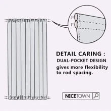 NICETOWN French Door Curtains for Living Room - with Adjustable Tie-Back Blackout Patio Door/Glass Door Window Curtain Panel for Privacy, Single Panel - 海軍 - 查看 4