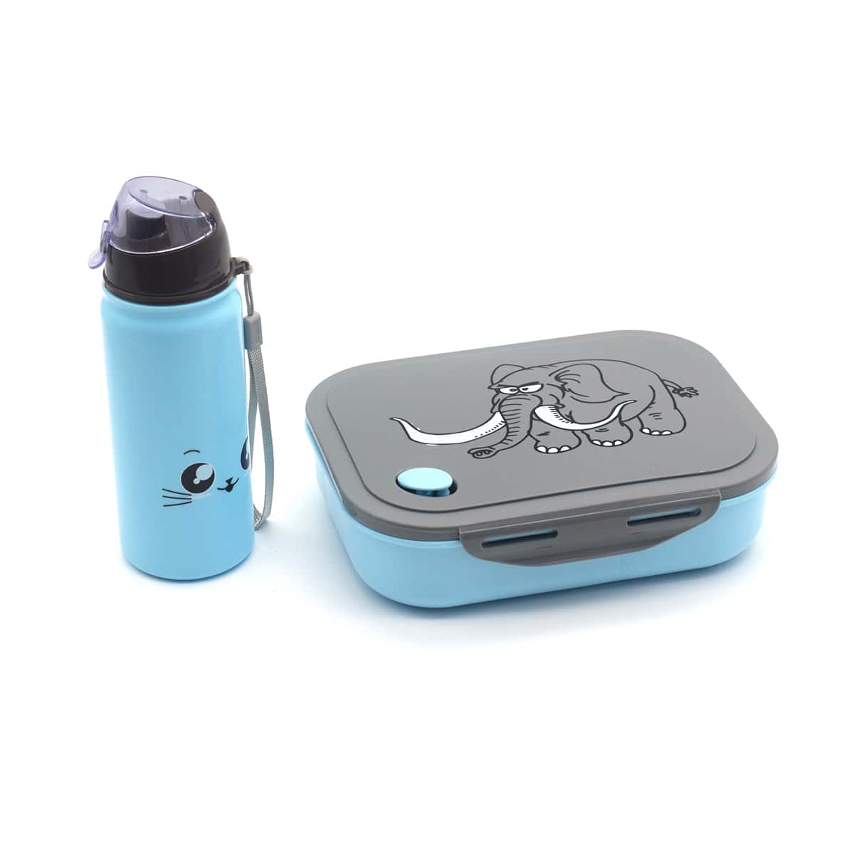 Rectangular Divider Lunch Box With 400ml Kettle Set, Easy To Carry