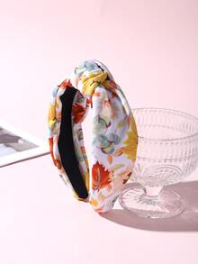 1pc Ladies' Thanksgiving Day Floral Headband, Rustic Style - Multicolor - View 1