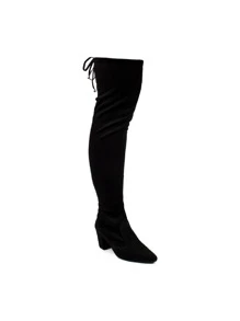 Domidona Women Fashion Boots - Preto Camurça - Xem 2