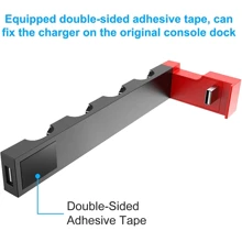 1 Pc IPEGA PG-9186 Black & Red 4-In-1 Joy-Con Charging Dock Compatible With Switch And Switch OLED Consoles