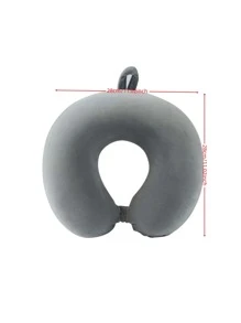 Travel Neck Pillow, Memory Foam Travel Pillow For Neck Support - Light Grey - View 2