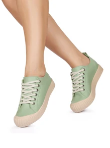 Women Casual Shoes - Màu xanh Ô liu - Xem 9