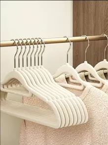 1 pièce/5 pièces/10 pièces Cintre À Vêtement Domestique En Velours Anti-Dérapant Pour Sec/Humide Vêtements