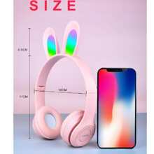 Audifonos Bluetooth 5.0 Orejas Conejo Luz Led Con MicrófonoAudífonos con Orejas de conejo Inalámbricos de Diadema Micrófono Incorporado, Auriculares Wireless Bluetooth 5.0 | Batería de Larga Duración | Ultraligeros | para Juegos, PC, Celular y más - Rosa - Ver 3