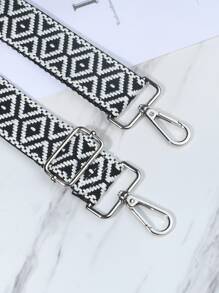 Correa bordada ajustable, correa para bolso/hombro, correa para bolso cruzado, accesorio decorativo para regalo - Blanco y Negro - View 3