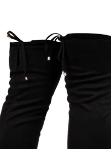 Domidona Women Fashion Boots - Preto Camurça - Xem 8