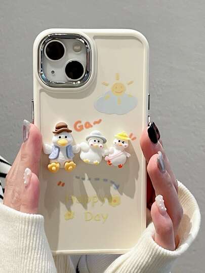 卡通鸭子装饰手机壳防水防震防摔防刮