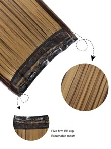 Synthetic 5 Clip In Hair Extensions For Girls 80CM Natural Wig For Women Long Straight Hairstyle Hairpiece Brownish Blonde - Piano Color - View 4