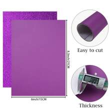 16 Pieces 8*6 Inch/21*15 CM New Contrast Colors White Purple Light Purple Series Faux Leather Fabric Sheets Include Litchi Daisy Fine Chunky Glitter Butterfly Panda Leopard for Leather Earring Bows Making