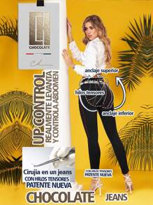Push Up Chocolate Jeans - Black and White - View 3