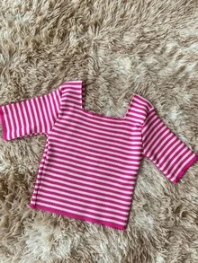 Women Knit Tops - 玫紅色 - 查看 2