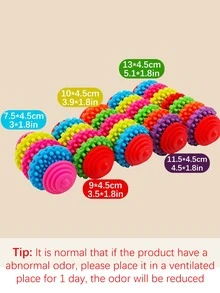 1pc Colorful Gear Shaped Dog Tooth Cleaning And Grinding Toy - Multicolor - View 5