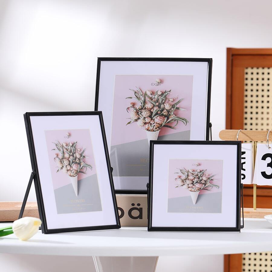 黑色金屬相框桌面裝飾 - 黑色 - 查看 1