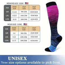 1pair Stylish Gray Striped Knee High Sports Socks - Grey - View 2