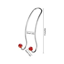 1pc Diamond Inlaid Car Seat Headrest Multi-functional Stainless Steel Car Hook - Red - View 5