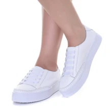 Women Wedge Sneakers - 白色 - 查看 4