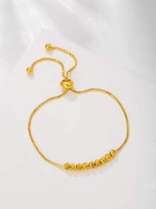 1pc Gold Simple And Fashion Flower Bead Women's Bracelet