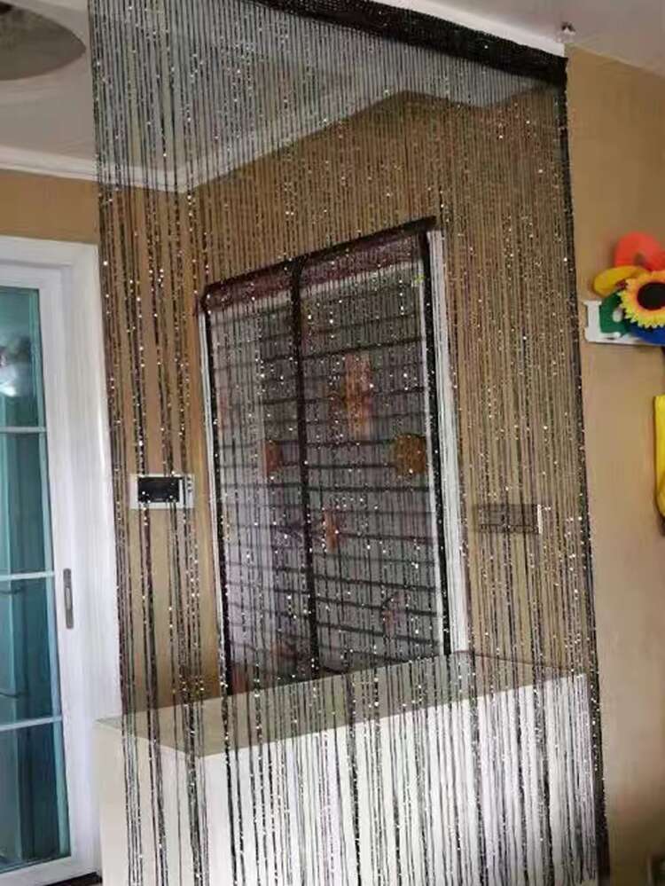 Silver Shimmer Curtain For Bedroom/Living Room Door Partition/Curtain, Tassel Decor For Weddings/Parties/Home