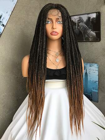 T30# 30英寸超長扭曲盒子編織9x6拉丁髮型 指甲扳手 180%密度前綁手工編織辮子假髮,附嬰兒髮,高溫合成纖維女士假髮