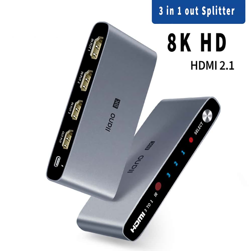 Llano 8K Splitter 8K/60Hz Switch 3 In 1 Out Adapter Converter For ...