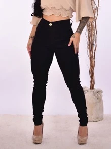 Women Jeans - 黑色 - 查看 2