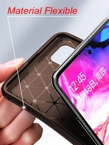 Lightweight Anti-Shock Case Cover For Huawei Nova 8 Rugged Carbon Plus Mica Hydrogel - Brown - View 7