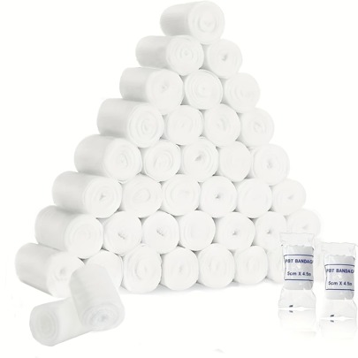 12 rollos de venda elástica de PBT, transpirable, extensible, venda de momia blanca para decoración de Halloween, accesorios de gimnasio, vendas de gimnasio, cinta deportiva