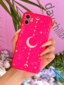 Moon Pattern Phone Case - Multicolor - View 1