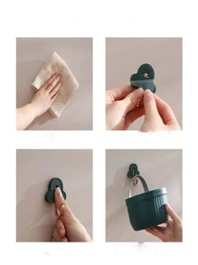 1pc Plastic Storage Basket For Household Use, Wall-mounted Bathroom Storage Basket For Toiletries, Punch-free Storage Basket, Kitchen Storage Basket, Bathroom Hanging Basket, Bedside Wall-hanging Storage Basket