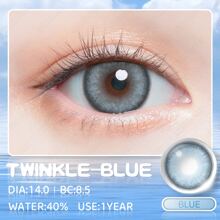 Eyeshare Twinkle系列彩色隱形眼鏡,年度使用,14mm - 藍色 - 查看 5