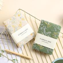 Vintage Embroidered A6 Horizontal Lined Blank Notebook With Thickened Inner Pages, Portable Pocket Book For Students - Beige - View 4