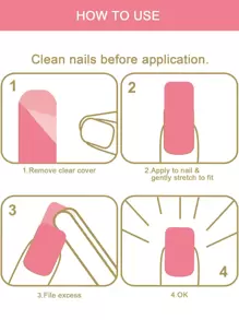 1张22片全息闪光法式美甲贴纸，附赠1个指甲锉，美甲设计贴片，美甲DIY装饰，美甲贴纸，朋友礼物，美甲用品 - 白色 - 查看 4