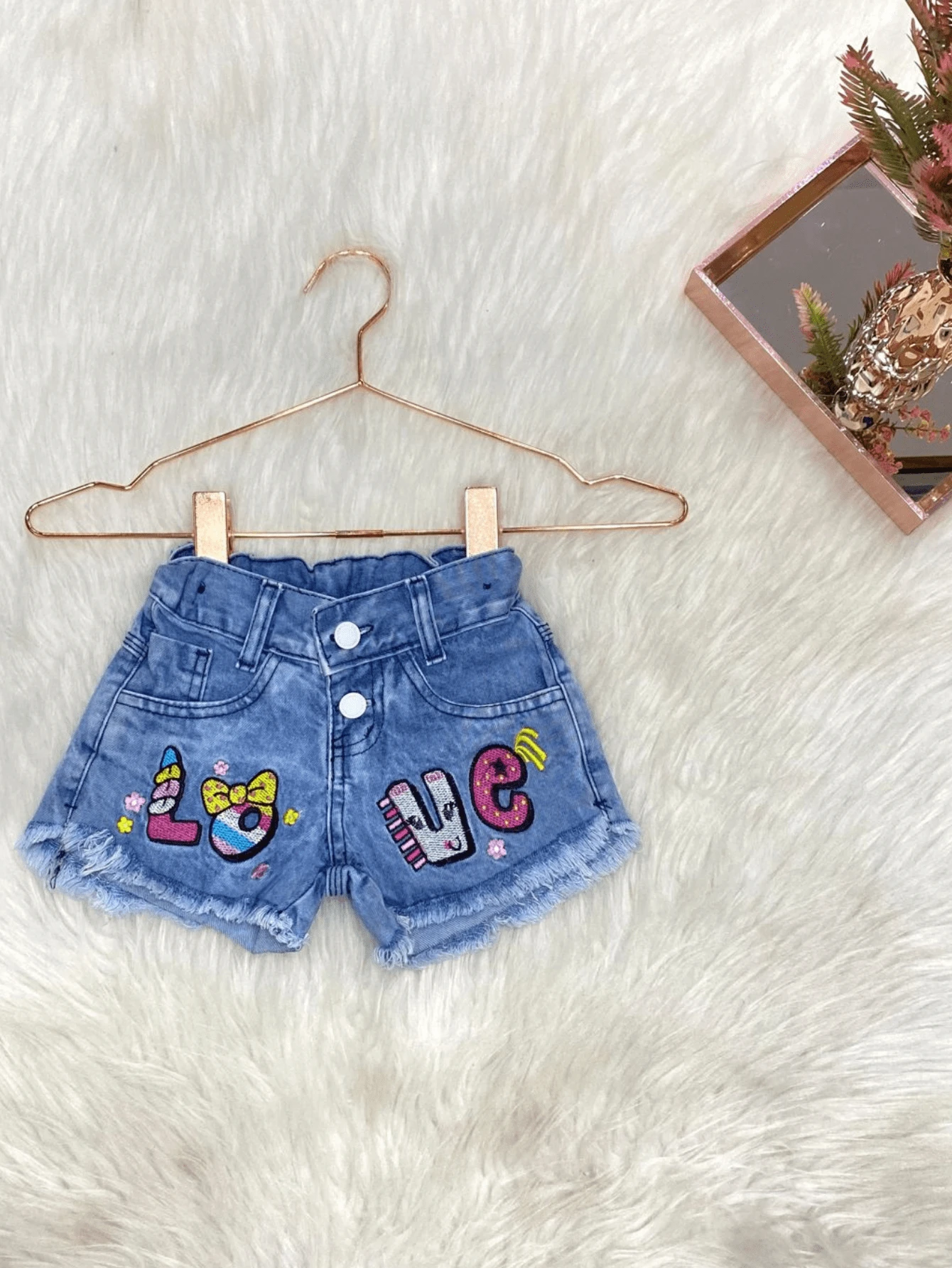 Tween Girls Denim Shorts - Azul lavado medio - Ver 1