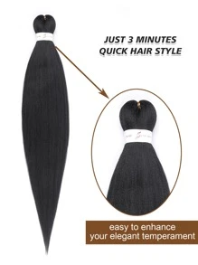 Pre-Stretched Braiding Hair Long Braiding Hair Yaki Texture Soft Crochet Braids,  Hot Water Setting Twist Synthetic Braiding Hair Extensions - Black - View 4